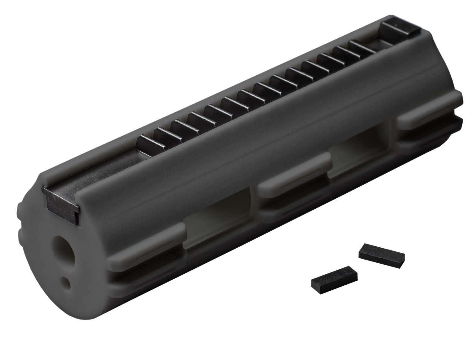 Pistone ZERO-SHOCK alleggerito in tecnopolimero caricato fibra di carbonio full metal rack 14 denti Fps (PM03CF)